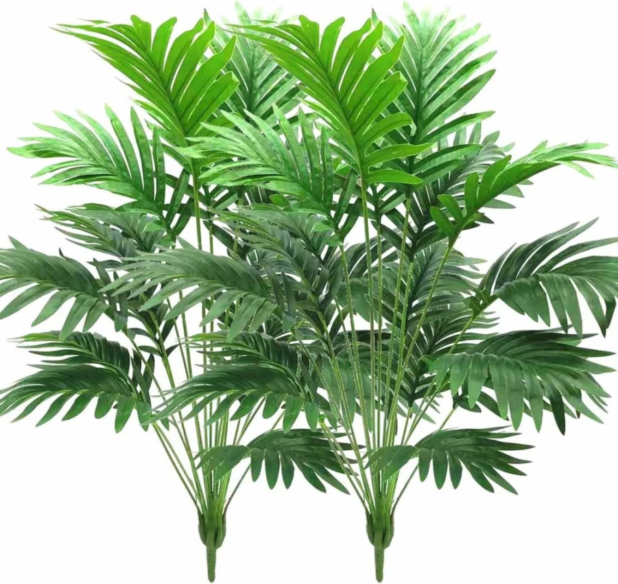 Beebel 30" Artificial Palm Leaves - Tropical Faux Greenery Bush for Home, Kitchen, Wedding & Party Decor - Realistic Fake Palm Tree Decorations