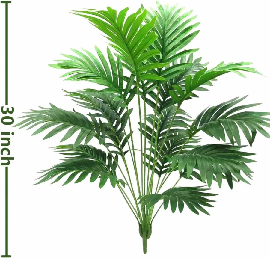Beebel 30" Artificial Palm Leaves - Tropical Faux Greenery Bush for Home, Kitchen, Wedding & Party Decor - Realistic Fake Palm Tree Decorations