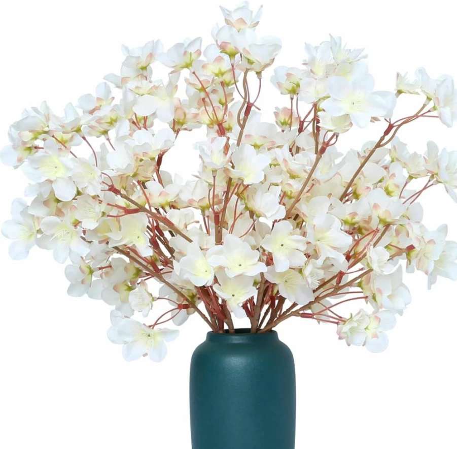 SITUMEIZI 6Pcs 16" Pink Artificial Cherry Blossom Silk Flowers for Home Wedding Party Decor Japanese Style Centerpiece Spring Floral Arrangement Fake Branches Bouquet
