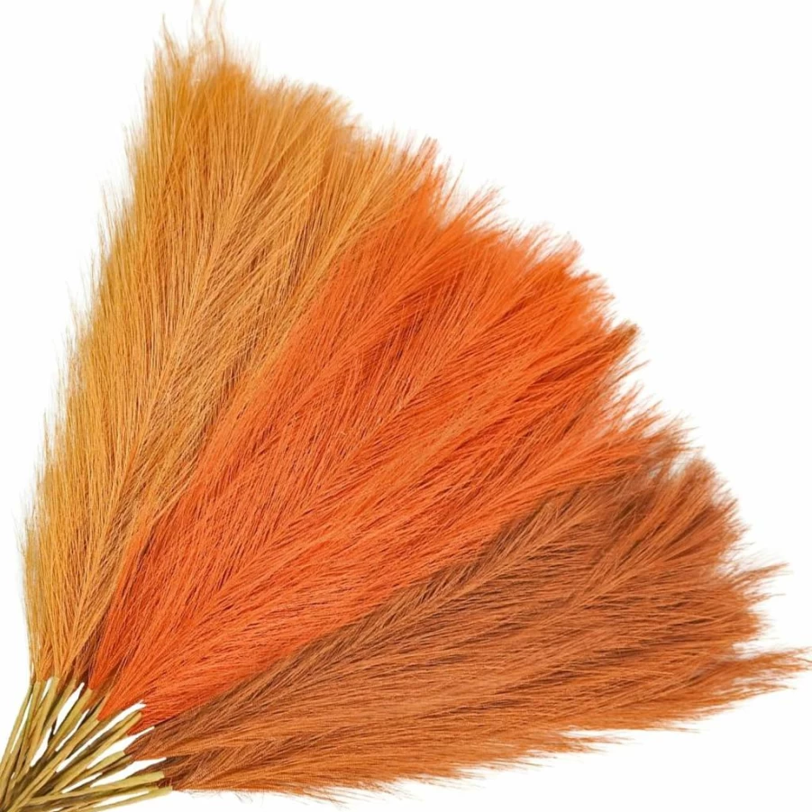 Agusbagli 30Pcs Artificial Pink Pampas Grass Stems - 21.6 Inch Fluffy Faux Pompas Grass for Vase Fillers, Wedding Centerpieces, Boho Home Decor