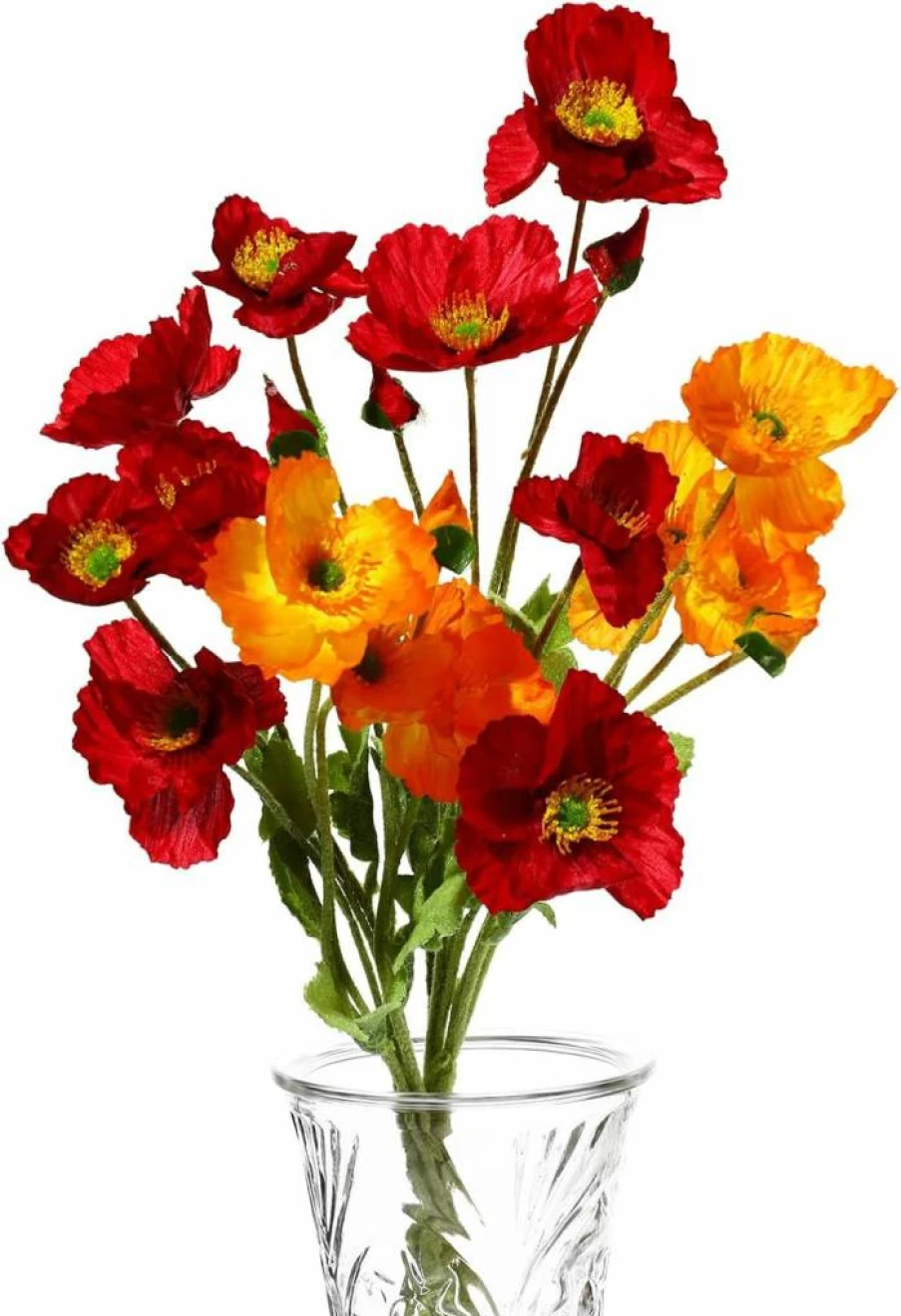 Canlierr 6 Pcs Silk Poppy Flowers - Artificial Faux Poppy Bouquet for Wedding, Home, Table Decor, Floral Arrangement, Vase Centerpieces (Mixed Colors)