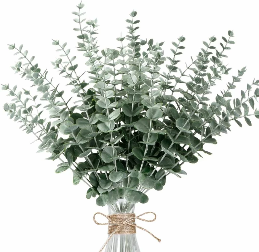 Sggvecsy 36Pcs Artificial Eucalyptus Stems - Real Touch Faux Greenery Branches for Wedding Bouquets, Centerpieces, Home & Office Decor
