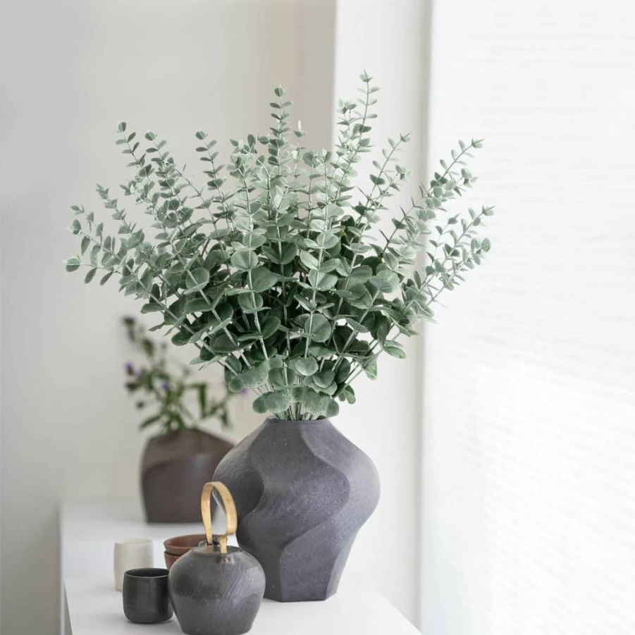 Sggvecsy 36Pcs Artificial Eucalyptus Stems - Real Touch Faux Greenery Branches for Wedding Bouquets, Centerpieces, Home & Office Decor