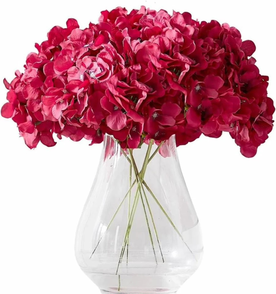 KISLOHUM Artificial Hydrangea Flowers - 10-Pack Blush Pink Silk Hydrangea Stems for Wedding Centerpieces, Bouquets, DIY Floral Arrangements, Home Decor (Vase Not Included)