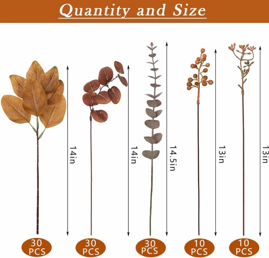 YXZZWL 110-Piece Real Touch Artificial Eucalyptus & Flower Stems Set - DIY Wedding Bouquets, Home Decor, Floral Arrangement with Silver Dollar Leaves (7 Varieties)