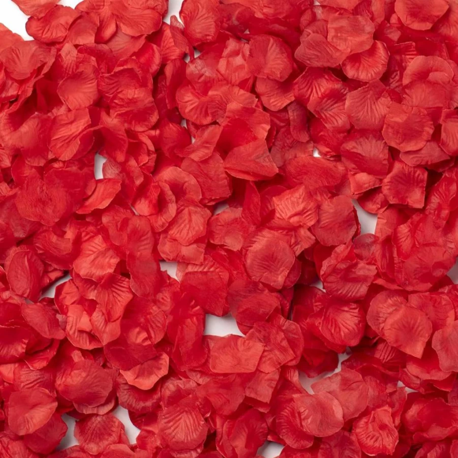 HongyiTime 1200PCS Artificial Silk Rose Petals - Fake Red Rose Petals for Wedding, Romantic Night, Party Decor, Valentine's Day, Bedroom, Proposal Decorations