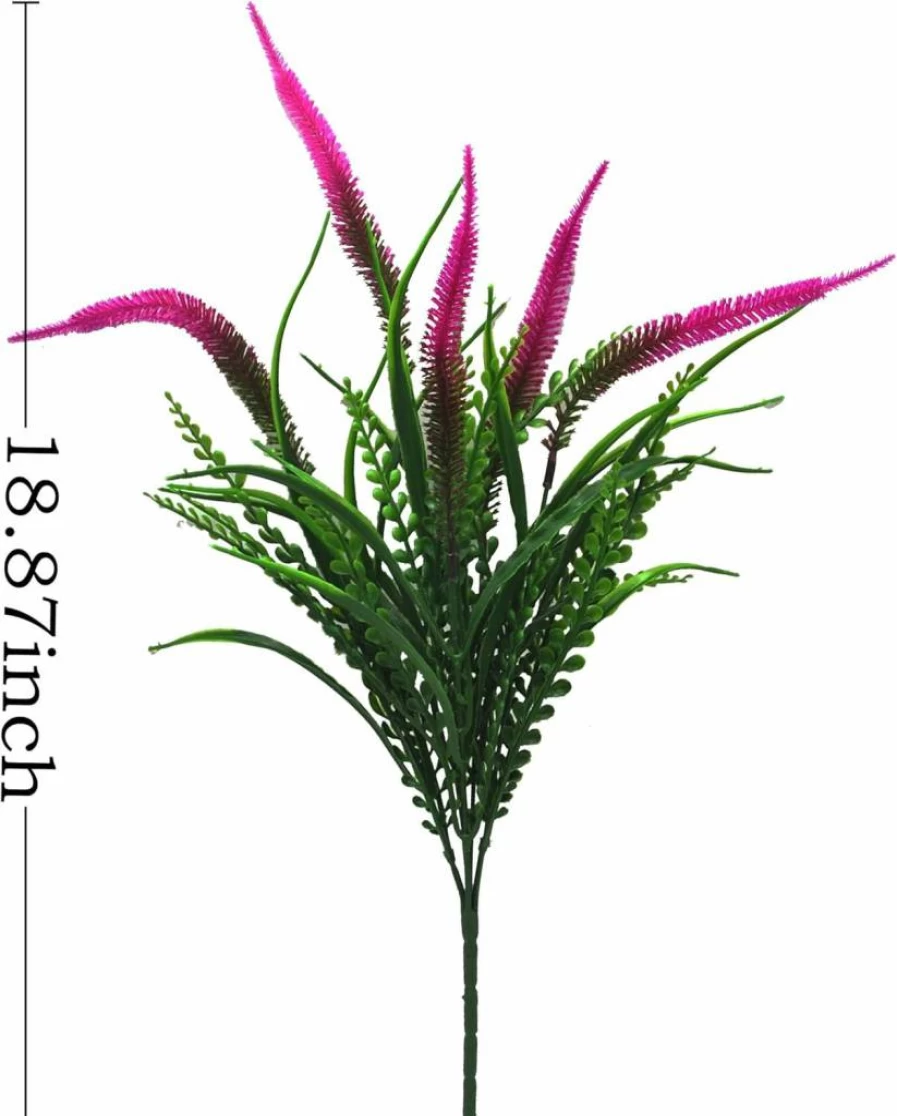 Bird Fiy 4PCS UV Resistant Artificial Plants for Outdoor & Indoor Use, Fake Plastic Greenery Shrubs, Faux Flowers for Home Decor