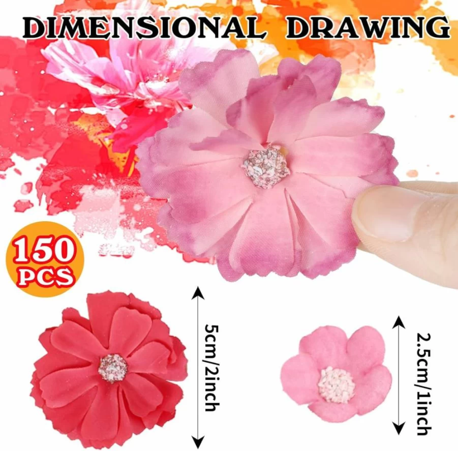FOIMAS 150Pcs Artificial Flower Heads for DIY Crafts - Mini Faux Daisy Peony Flowers for Wedding Garland, Home Decor, and Floral Arrangements