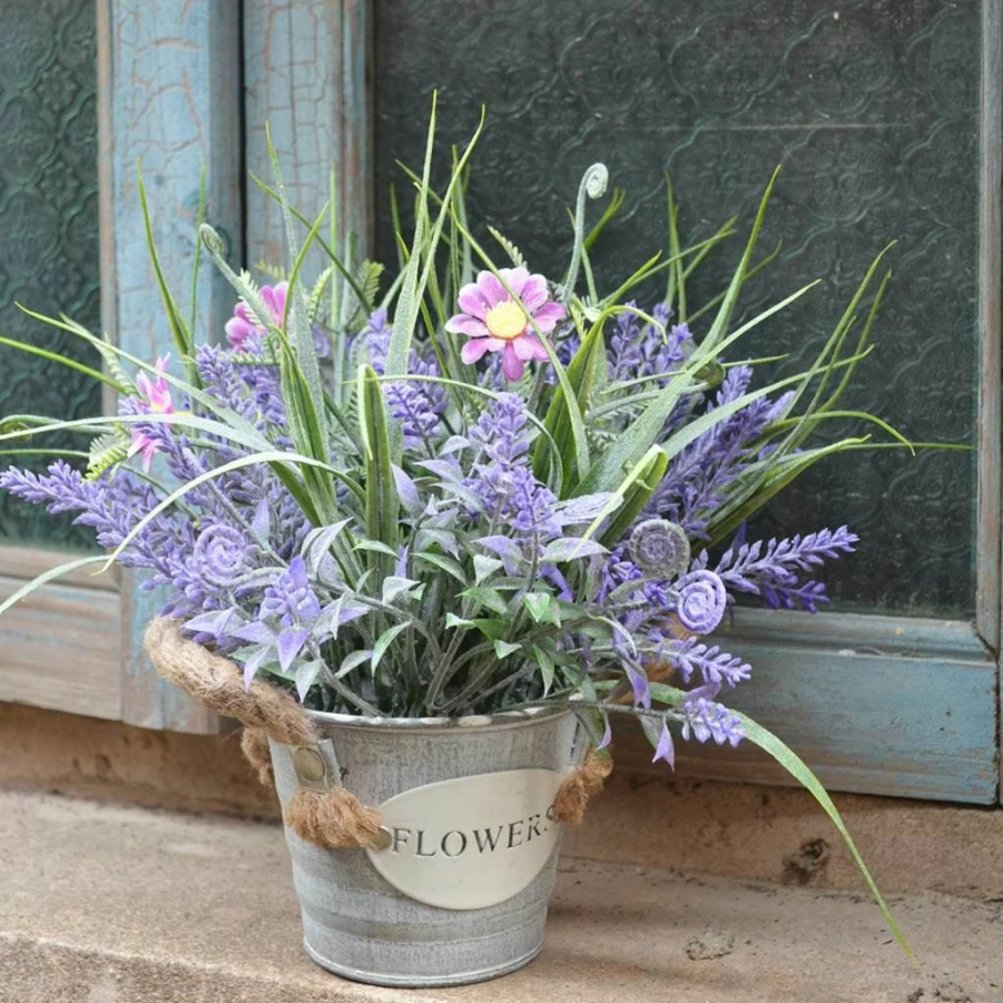 MIXROSE Artificial Lavender Plant in Pot - 10" Tall Faux Purple Flowers for Home, Office, Patio Decor - Realistic Fake Potted Greenery for Living Room, Bedroom, Farmhouse Aesthetic