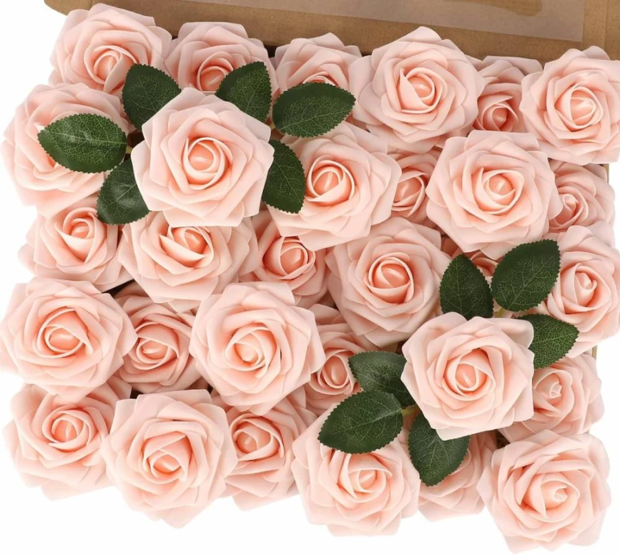 MACTING 30Pcs Black Artificial Roses - Real Touch Fake Flowers with Stems for DIY Wedding Bouquets, Bridal Showers, Table Centerpieces, Home Decor, and Mother's Day Gifts