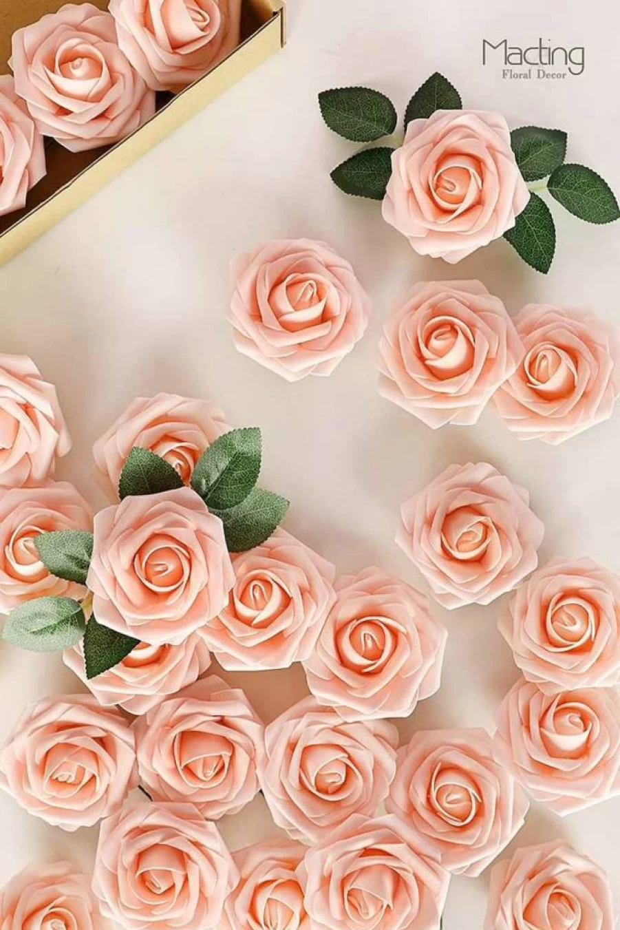 MACTING 30Pcs Black Artificial Roses - Real Touch Fake Flowers with Stems for DIY Wedding Bouquets, Bridal Showers, Table Centerpieces, Home Decor, and Mother's Day Gifts