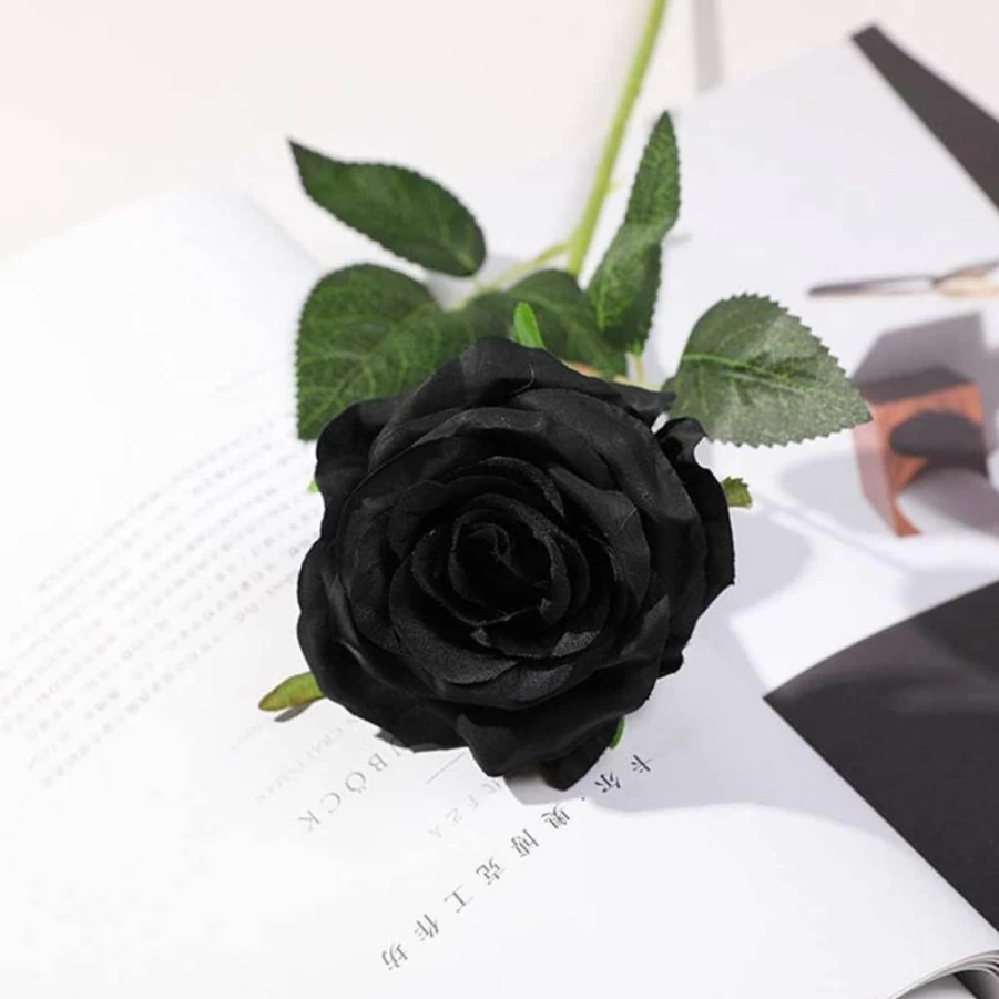 Hawesome 12Pcs Artificial Silk Roses Bouquet - Realistic Long Stem Silk Flowers for Wedding, Home, Party Decoration (Red)