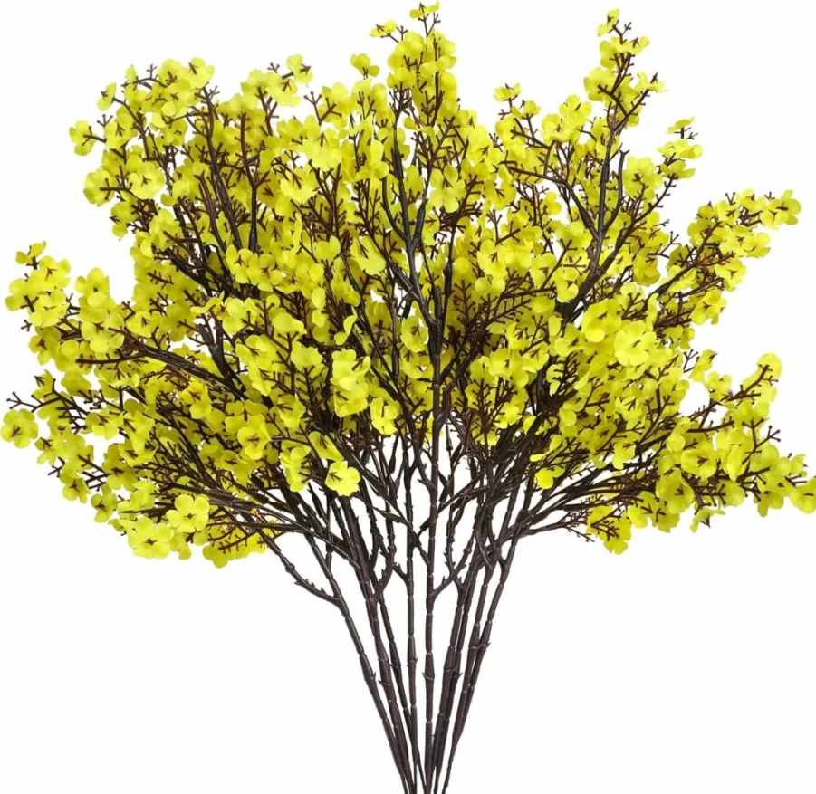 Lansdowns 10PCS Real Touch Artificial Baby's Breath Flowers - Red Silk Fake Flowers for Home Decor, Wedding Centerpieces, Party & Festival Decorations
