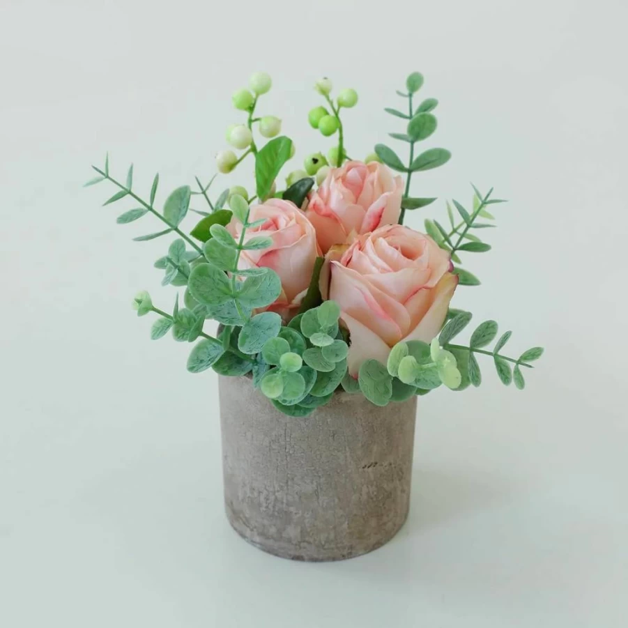 Rosscer Artificial Sunflowers Silk Flowers Kit with Pot, Fake Plants for Home Office Decor, Bookshelf, Bedroom, Living Room, Wedding Party Decoration