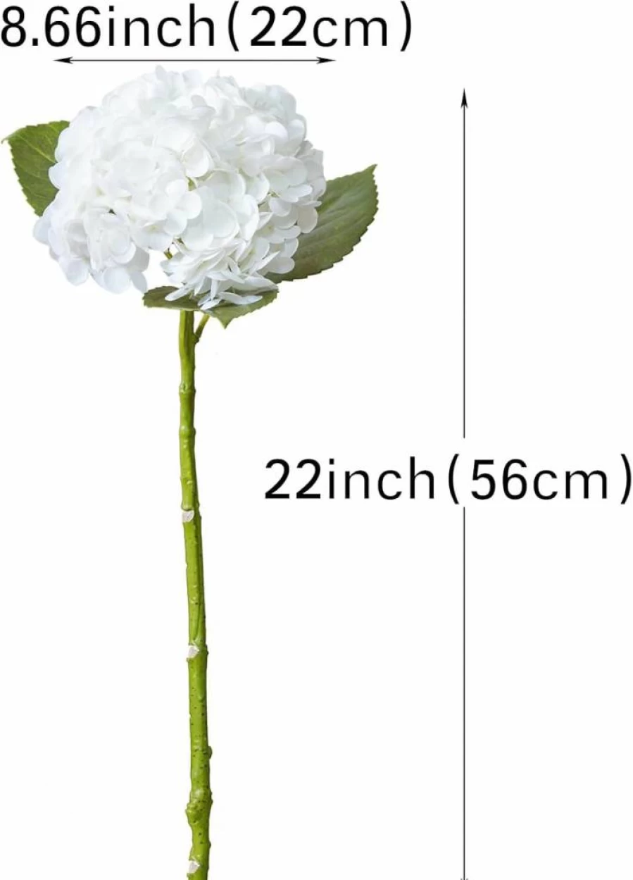 DUYONE 3Pcs 22 Inch Real Touch Artificial Hydrangea Flowers Light Green - Lifelike Fake Flowers for Wedding, Christmas, Office, Home Decor, Table Centerpieces Outdoor Indoor Use