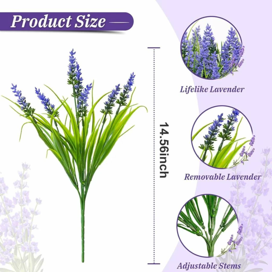 ZDFRBJG 18-Pack UV Resistant Artificial Flowers for Outdoor & Indoor Use, Realistic Faux Silk Plants for Porch, Patio, Window Box, and Home Decor