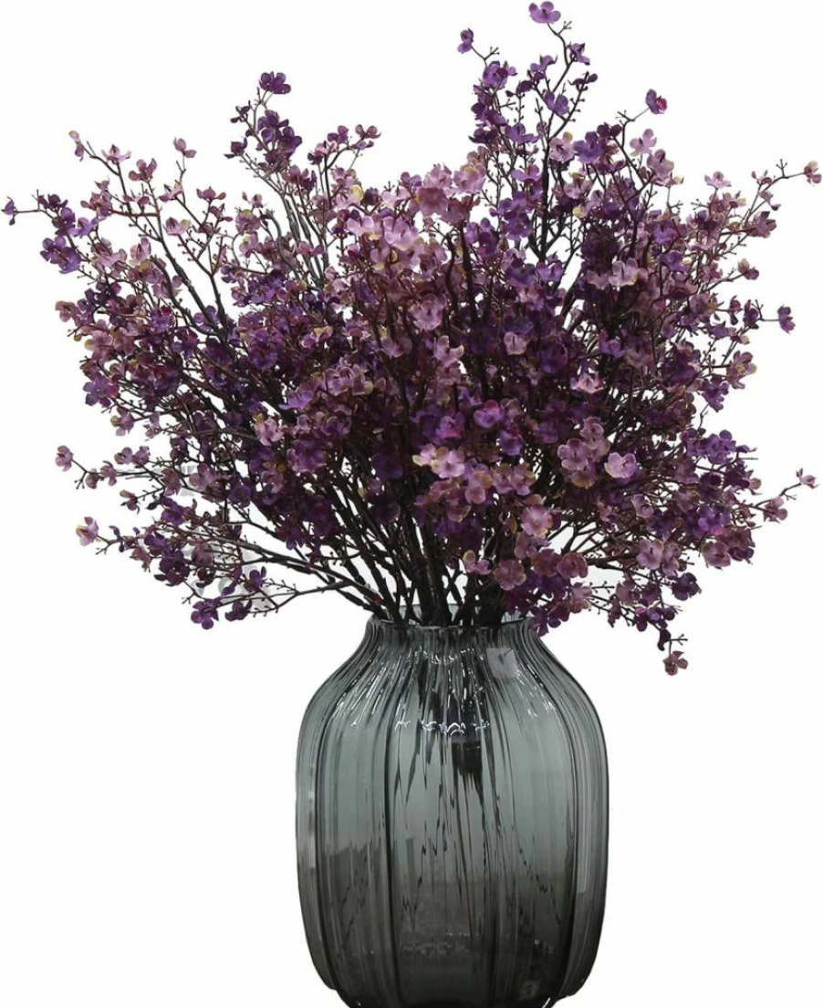 JAKY-Global Artificial Silk Baby's Breath Flowers - 6 Pack Beige Brown Stems for Wedding, Party, Home Decor, Farmhouse, DIY Bouquets, Living Room, Garden Decoration