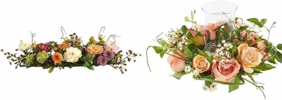 Nearly Natural 4689 Mini Peony Silk Flower Arrangement, Assorted Colors, 10" X 10" X 10", Artificial Peonies, Home Decor, Table Centerpiece