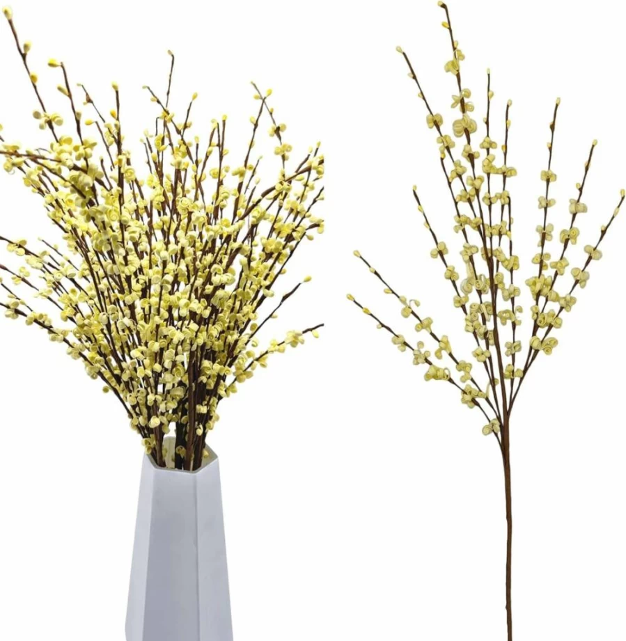 Wootkey 5 Pcs 29.5" Artificial Jasmine Flowers Bouquet - White Faux Floral Stems for Wedding, Home, Kitchen, Outdoor Decor, Independence Day, DIY Vase Arrangements