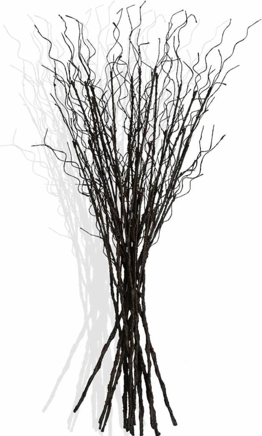 FLOERVE 12 Pack Artificial Curly Willow Branches - 36" Tall Brown Twig Stems for Vase Arrangements, Wedding Decor, DIY Floral Crafts, and Home Decoration