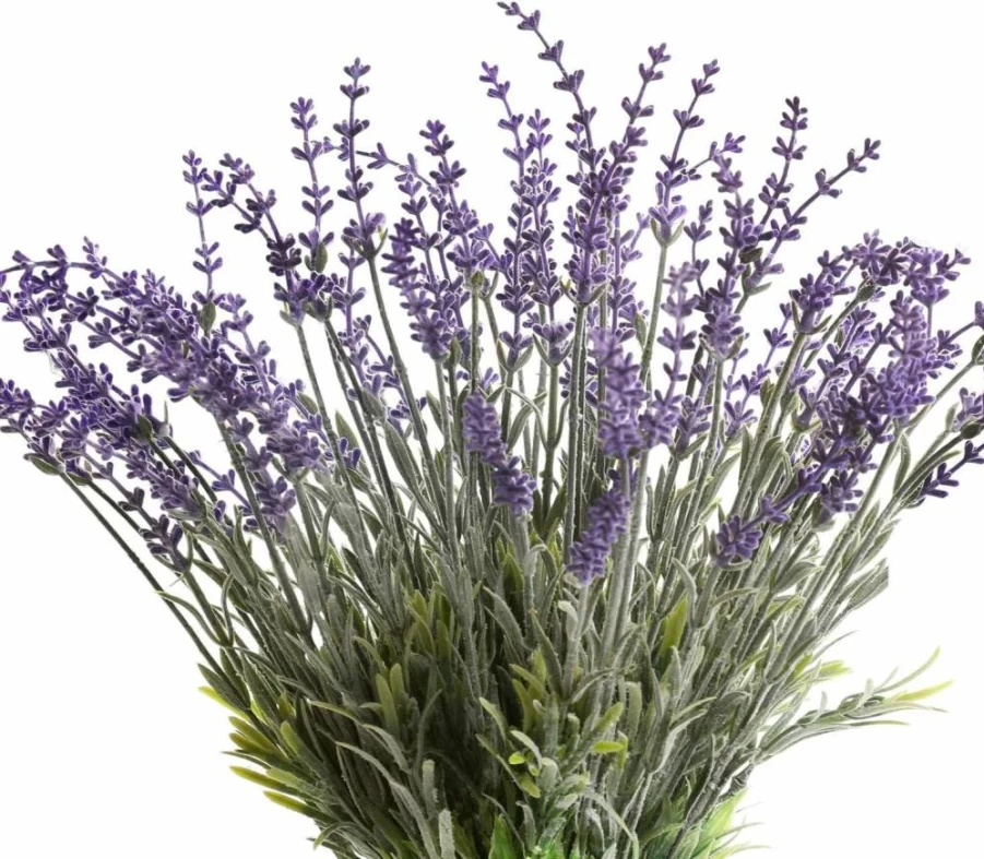 Flojery 4-Pack Silk Flocked Artificial Lavender Flowers for Wedding Centerpieces, Home Decor, and Table Arrangements