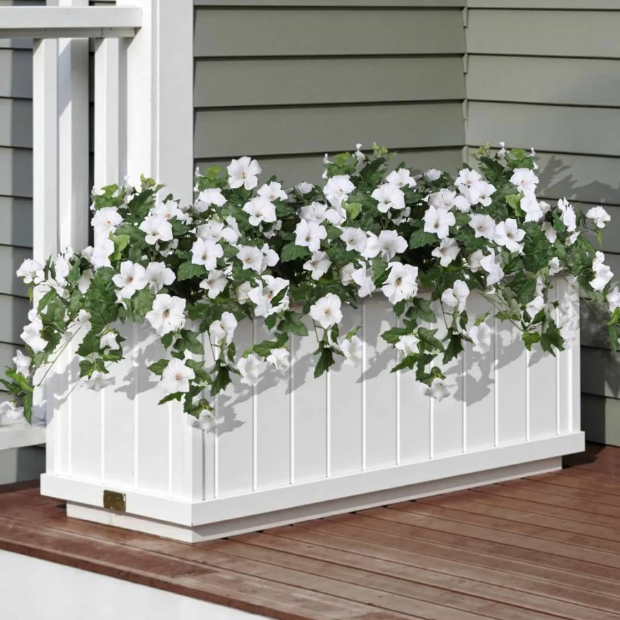 HyeFlora 2Pcs UV Resistant Artificial Morning Glory Flowers for Outdoor Planters, Home Garden, Balcony, Yard, and Porch Decoration - Realistic Silk Faux Flowers