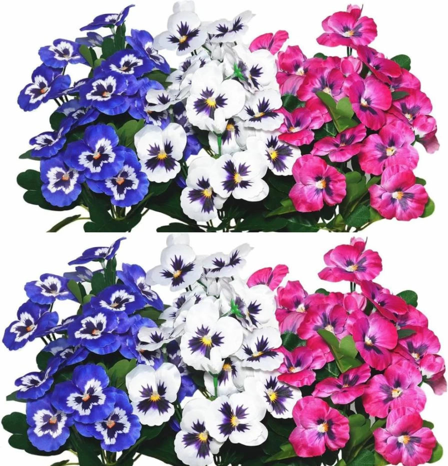 QIANYUN 2Pcs 19" Realistic Artificial Red Geranium Flowers UV Resistant for Indoor Outdoor Wedding Table Centerpieces Garden Kitchen Decor