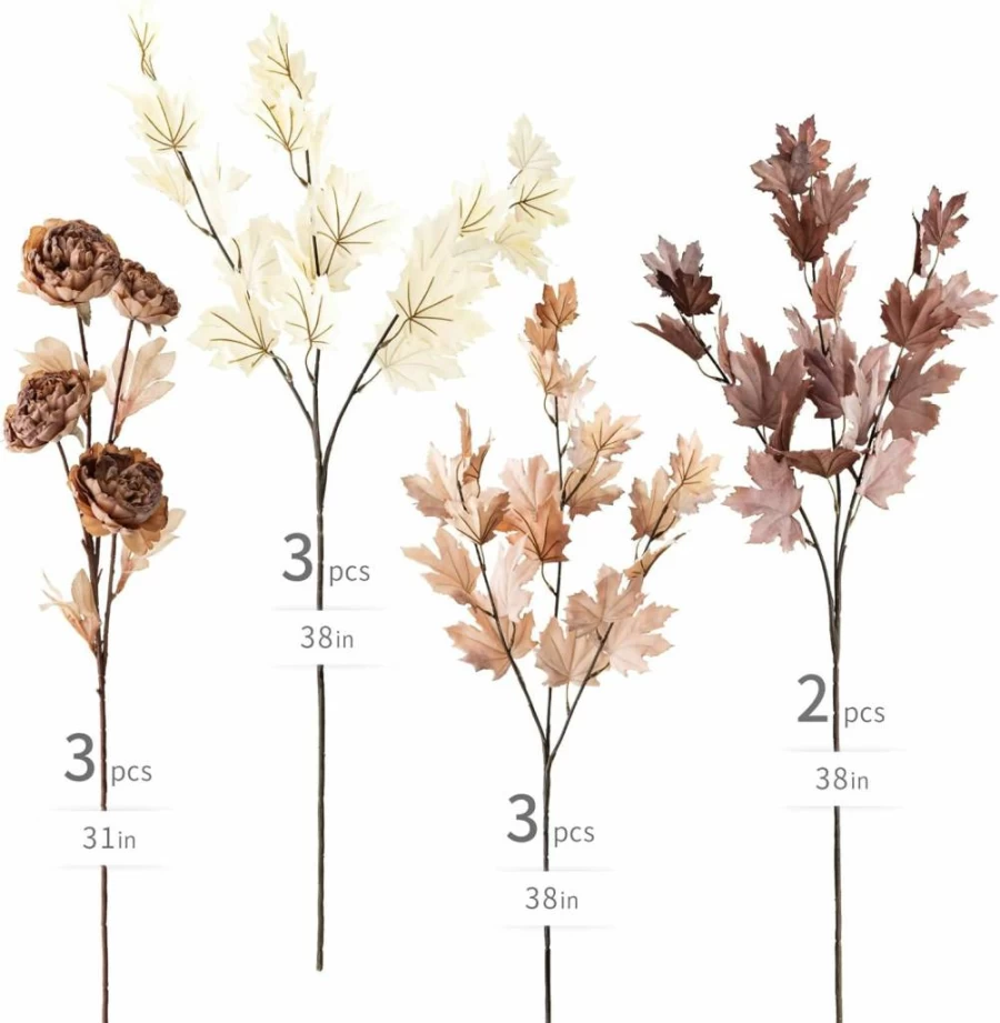 MISSPIN 13-Piece Ultra-Realistic Artificial Flowers with Greenery Stems for Tall Vases, Faux Plants Wedding Centerpieces, Home Decor & DIY Bouquets Indoor