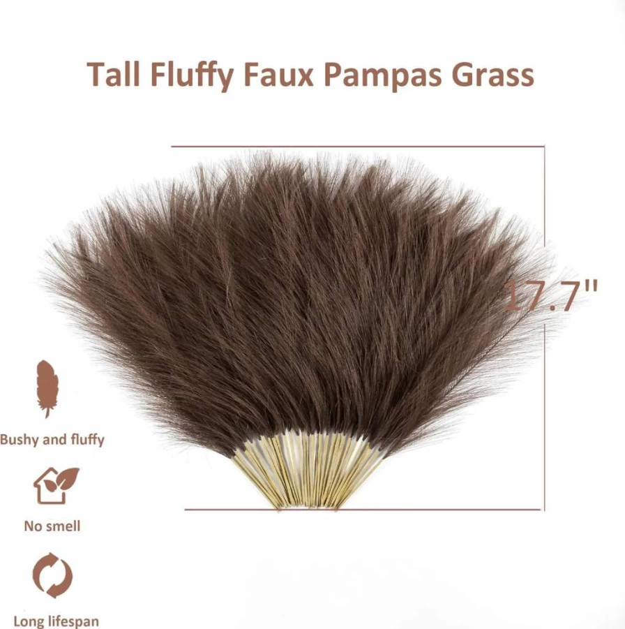 ACFRUITS Navy Blue Faux Pampas Grass - 30 Pcs 17 Inch Artificial Boho Decor for Wedding, Home, Vase Fillers, and Flower Arrangements