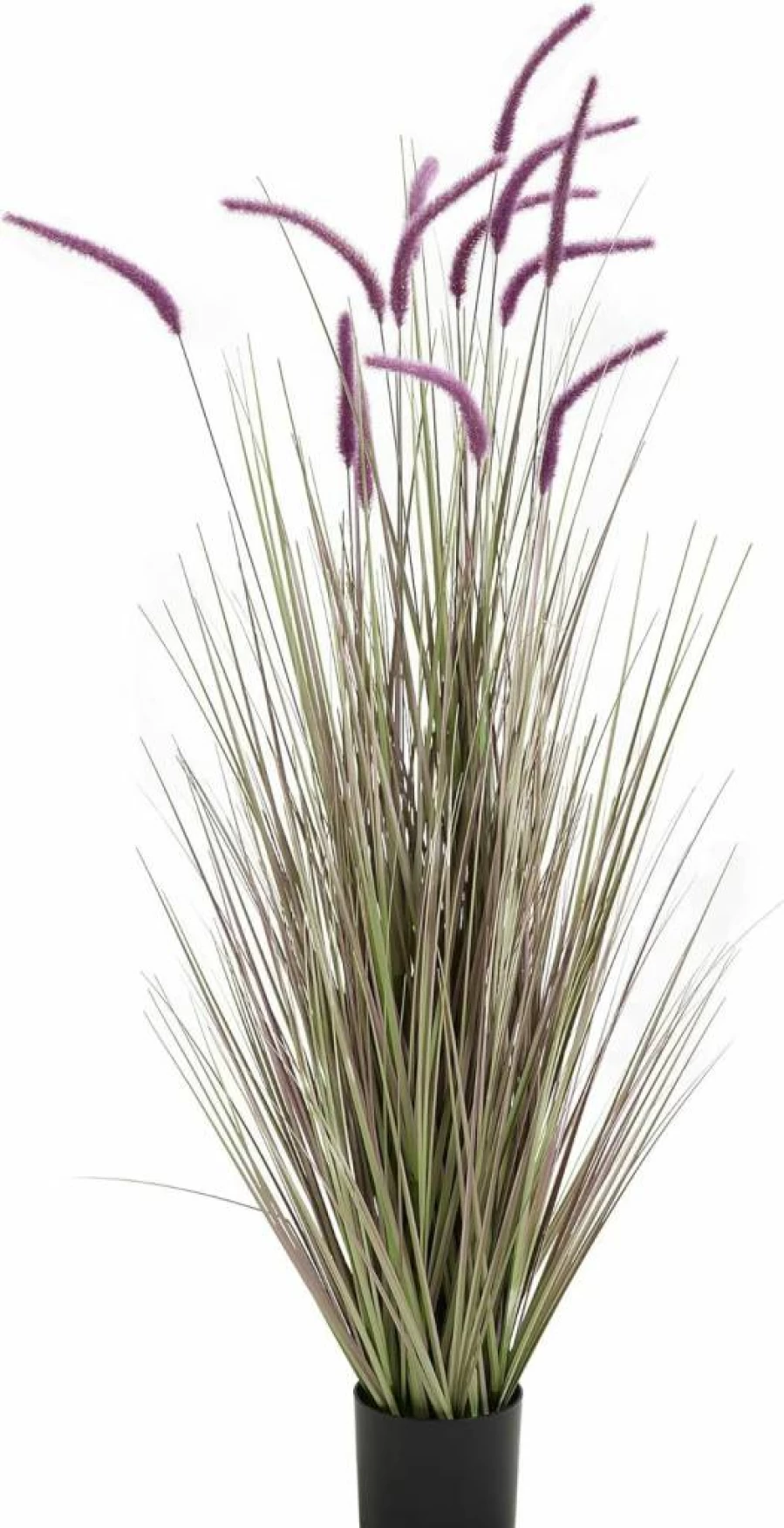 KOL 5Ft Artificial Purple Horsetail Reed Grass Plant in Pot, 59In Tall Faux Greenery for Indoor Outdoor Home Office Wedding Decor