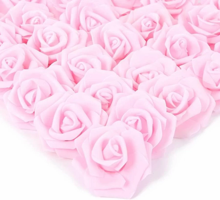 IPOPU 100PCS Royal Blue Artificial Roses Heads, Realistic Faux Foam Flowers for DIY Wedding Bouquets, Crafts, Home Decor, and Party Arrangements