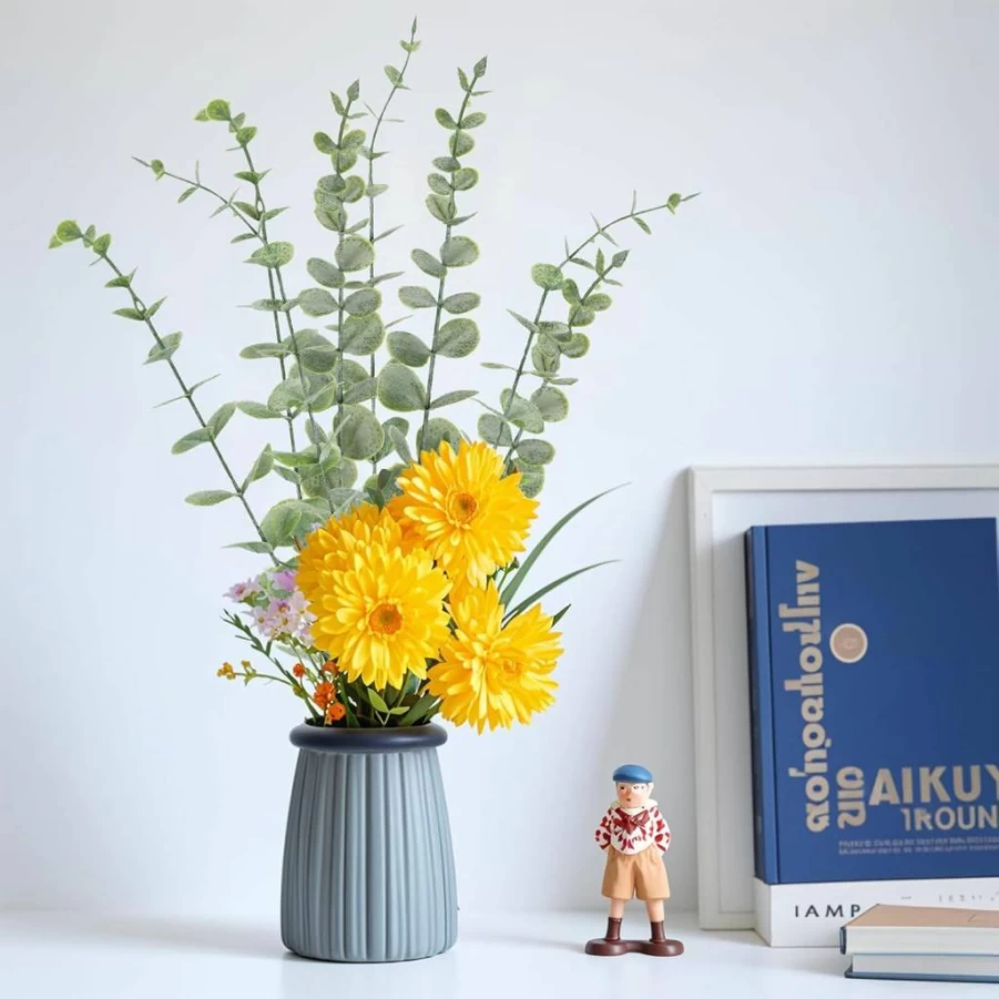 LYRWI 20Pcs Artificial Eucalyptus Stems Fake Greenery Leaves for Wedding Bouquet Centerpiece Home Office Christmas Decor 2024