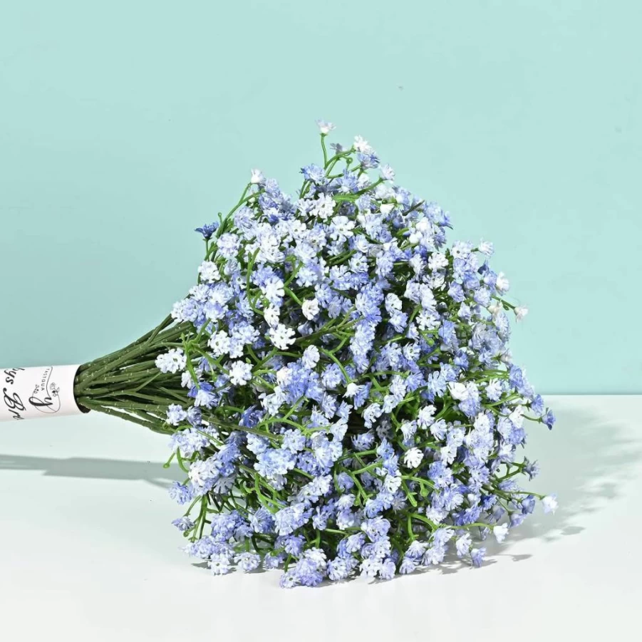 Yastouay 6Pcs Real Touch White Artificial Baby's Breath Flowers, Faux Gypsophila Bouquet for Wedding, Party, and Floral Decor