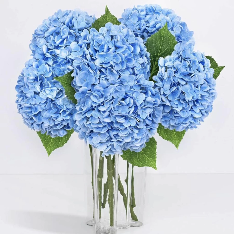 3 Pcs Yastouay 21" White Artificial Hydrangea Flowers - Real Touch Latex Faux Hydrangeas for Wedding Bouquets, Home Decor, Centerpieces, and Outdoor Arrangements