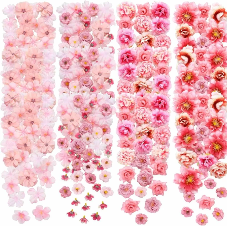 Geosar 120 Pcs Artificial Silk Flowers for DIY Crafts, Spring Floral Decor, Wedding Wreath Accessories, Home Decoration (Multicolor, Classic Style)