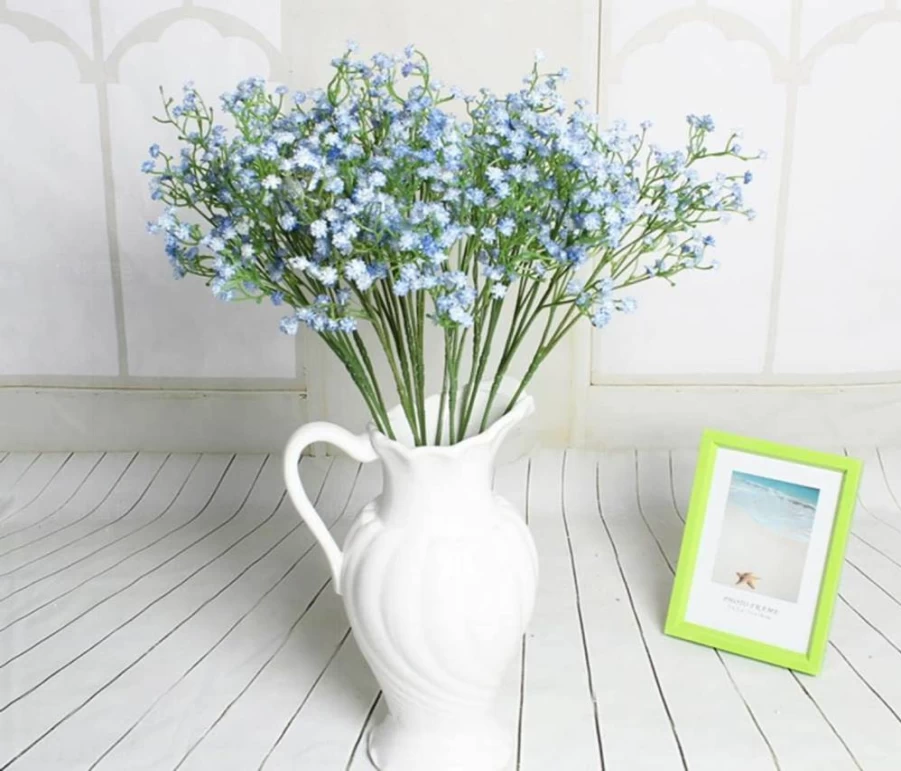 Gumolutin 9 Pack White Artificial Baby's Breath Flowers - 21" Bendable Stems for Wedding Bouquets, Home Decor, Centerpieces (Waterproof, Dustproof)