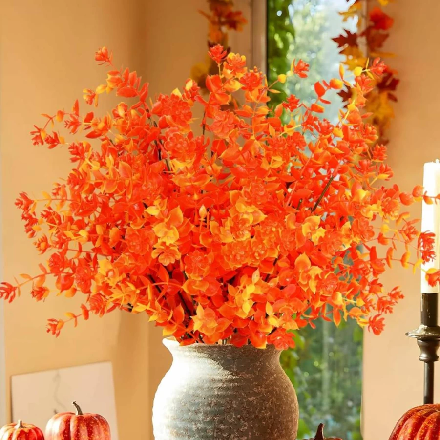 MACTING UV Resistant Artificial Flowers for Outdoors - 12 Bundles Faux Plants, No Fade Plastic Flowers for Patio, Garden, Porch, Indoor & Outdoor Decor (Mix Color-2)