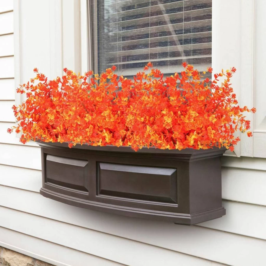 MACTING UV Resistant Artificial Flowers for Outdoors - 12 Bundles Faux Plants, No Fade Plastic Flowers for Patio, Garden, Porch, Indoor & Outdoor Decor (Mix Color-2)