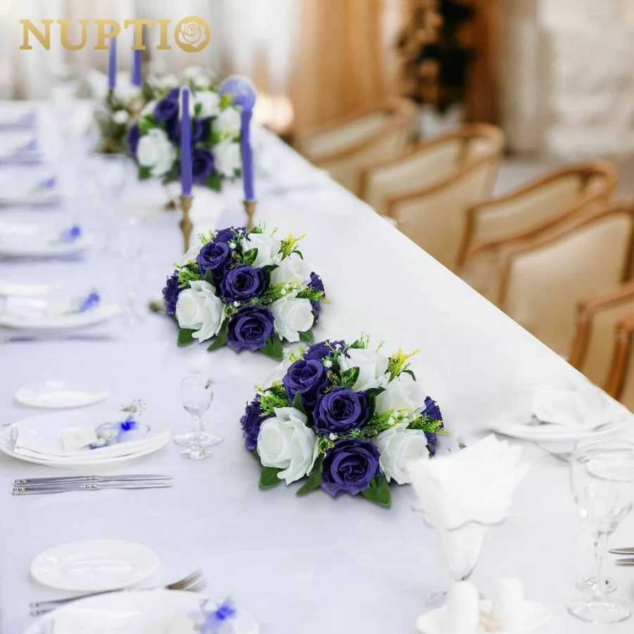NUPTIO 10-Pack Dusty Rose Fake Flower Balls - 9.5 Inch Wedding Centerpieces for Tables, Party Decor, and Bouquet Arrangements