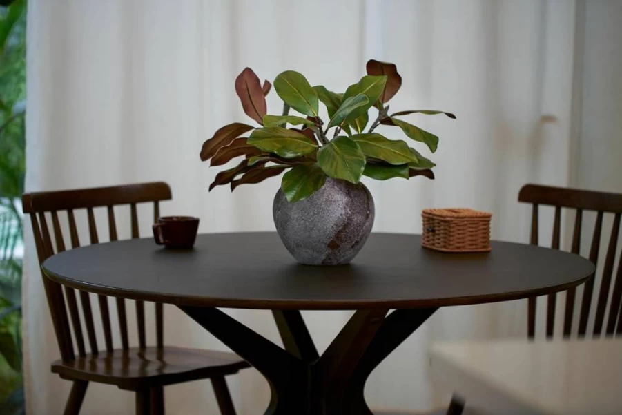 FlorisDecor 3 Stems Realistic Artificial Magnolia Grandiflora Flowers - Creamy White Southern Magnolia Stems for Home Decor