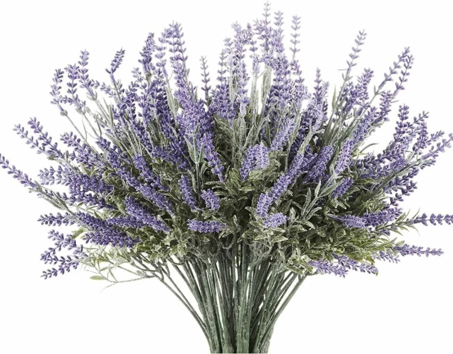 Butterfly Craze Artificial Lavender Silk Flowers - 4-Piece Set for Home Decor, Wedding Bouquets, Crafts, and Floral Arrangements with Roses