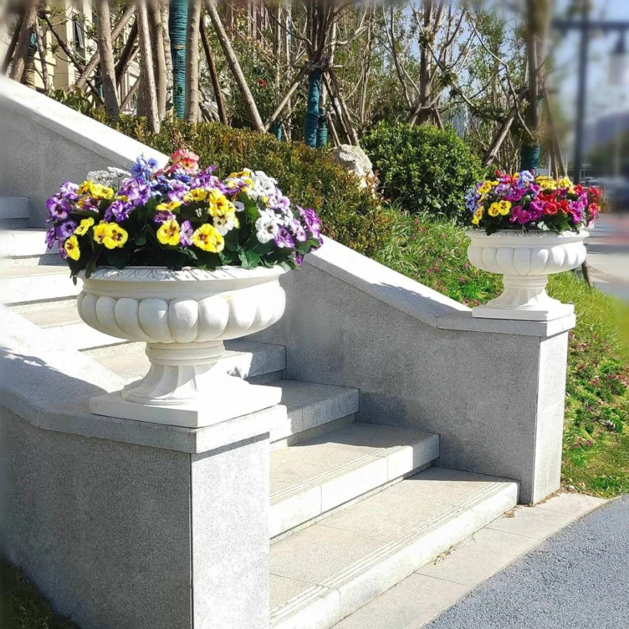 QIANYUN 12 Bundles UV Resistant Artificial Pansies Flowers for Outdoor - Fake Plastic Plants in Bulk (White, Purple, Blue, Yellow)