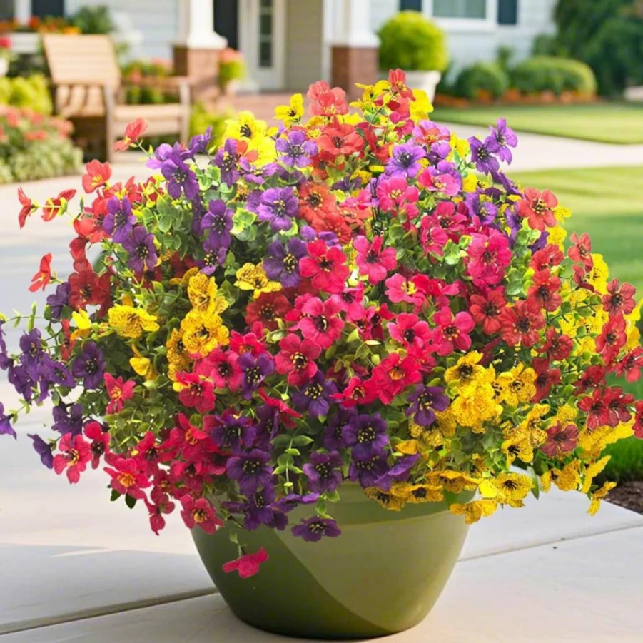 AITISOR 16 Pack Artificial Flowers Fake Plants - Mixed Eucalyptus & Boxwood Greenery for Indoor Outdoor Home Garden Decor