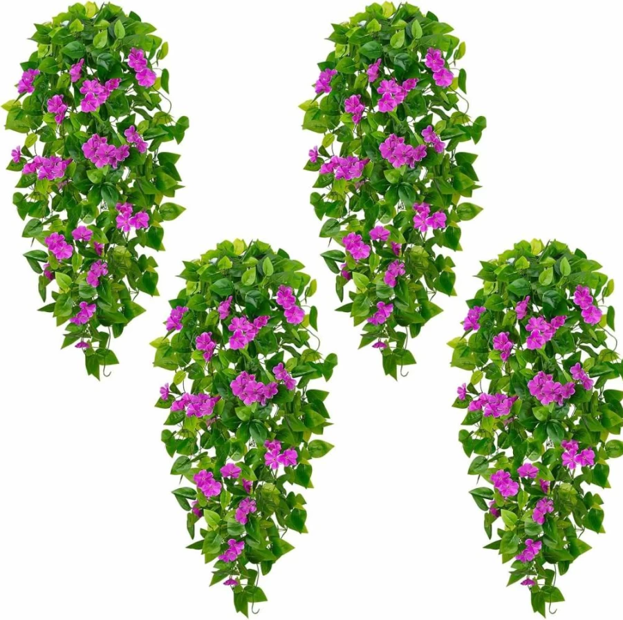 BLEUM CADE 2PCS Artificial Hanging Pothos Vine - Fake Greenery for Indoor Outdoor Wall Decor, No Basket Included