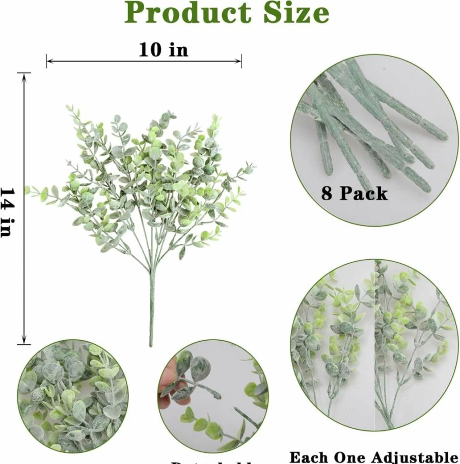 Summer Flower 10-Pack Artificial Boxwood Stems – UV-Resistant Faux Greenery for Outdoor & Indoor Decor – Garden, Patio, Wedding, Office