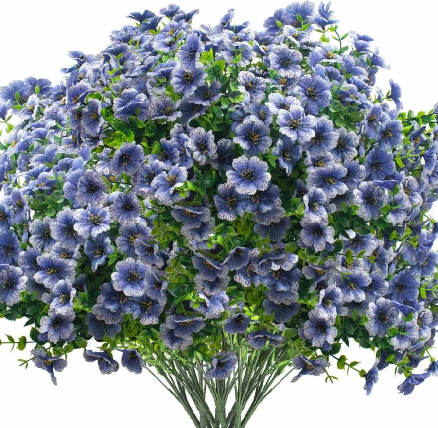 Grunyia 16 Bundles UV Resistant Artificial Daisy Flowers for Outdoor Decor - Realistic Faux Silk Plants for Porch, Patio, Garden, Window Boxes (Mix Colors)