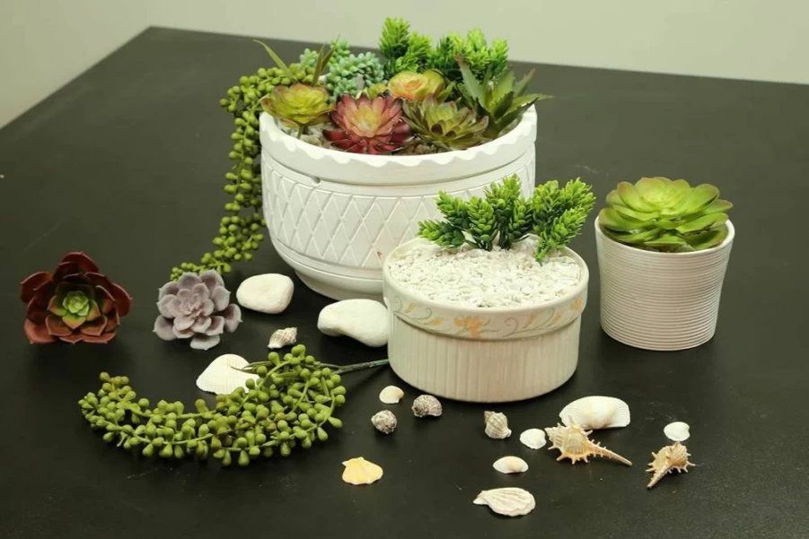 DECOROUS 14-Pack Large Artificial Succulent Plants - Realistic Fake Cactus for Indoor Outdoor Home Decor, DIY Unpotted Faux Succulents in Bulk