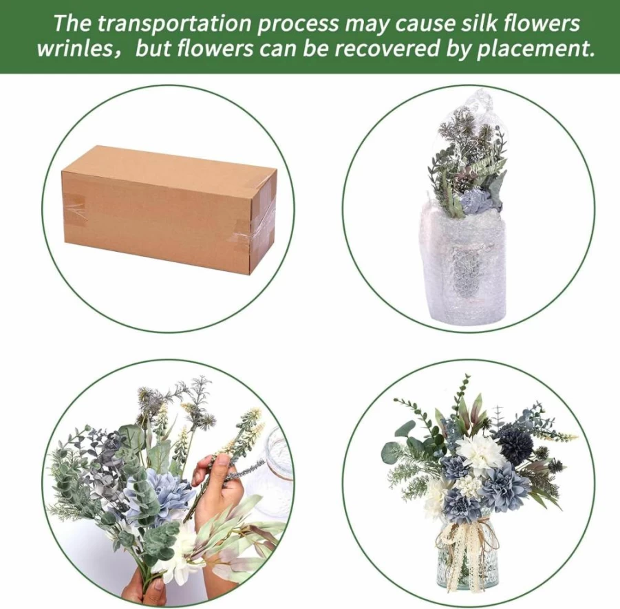 CEWOR Artificial Flower Arrangement in Vase - Farmhouse Floral Centerpiece for Kitchen, Living Room, Coffee Table, and Bathroom Decor