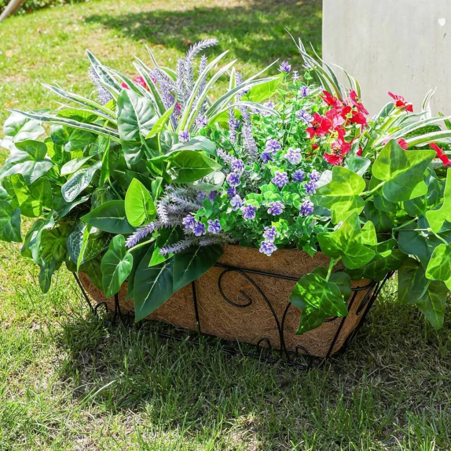 Starttag 20Pcs UV Resistant Artificial Outdoor Plants - Realistic Faux Greenery & Flowers with Stems for Garden, Patio, Porch Decor