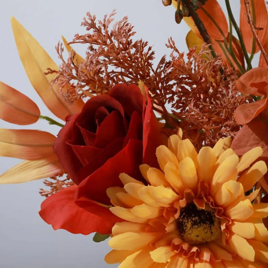 JARELING Artificial Dahlia Flowers in Vase - Silk Fake Flower Arrangement for Table Centerpiece Home Decor